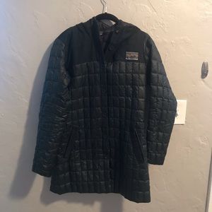 Thigh length dark green winter jacket!